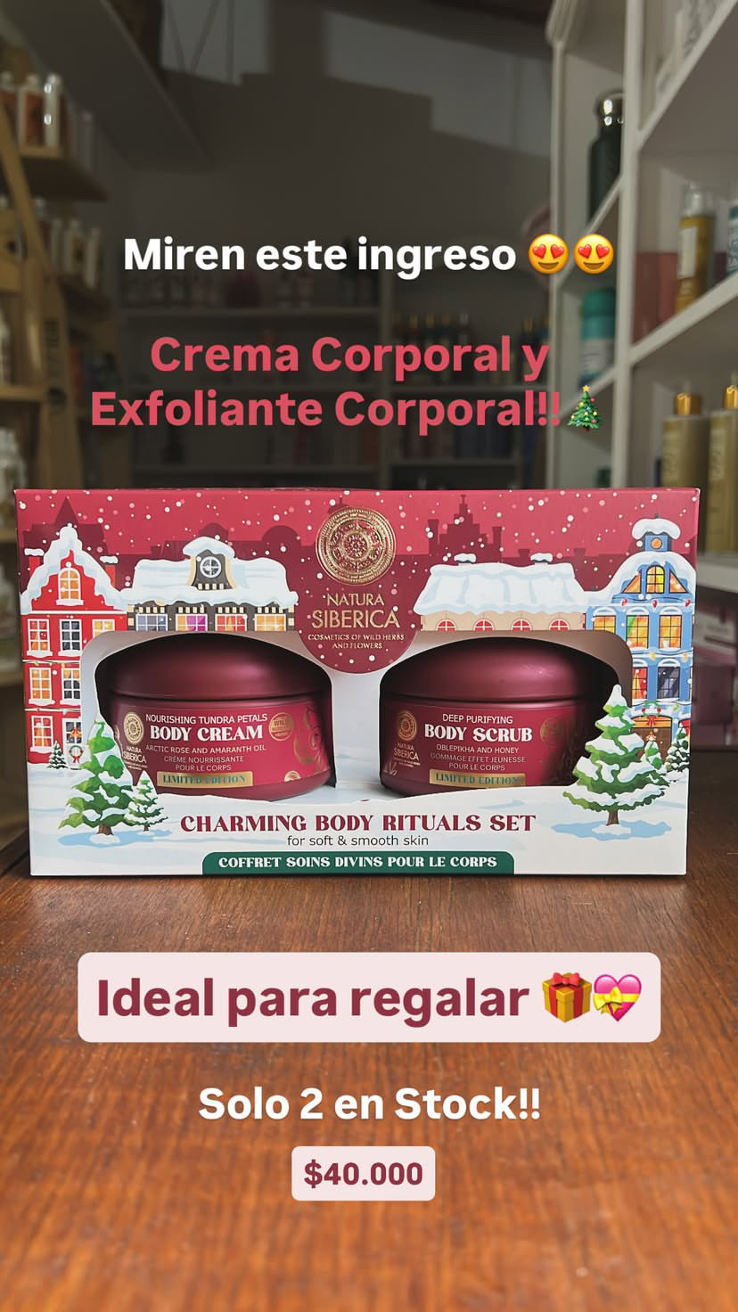 Cofre Navideno "Ritual Corporal" - Contiene: 1 Exfoliante Corporal de Oblepikha y Miel x 120ml y 1 C