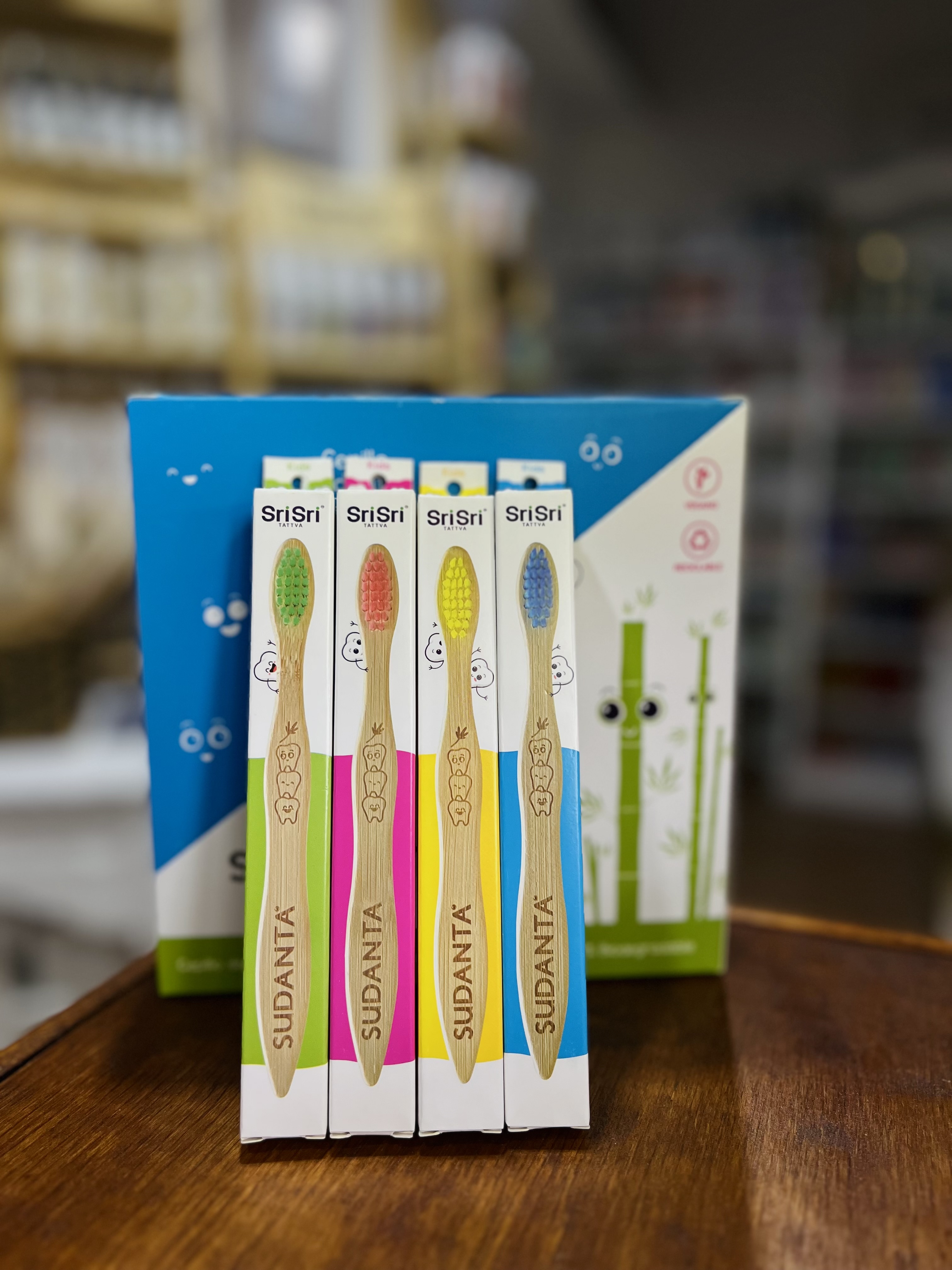 Cepillos de Bamboo Sri Sri kids- Cerda Suave - Sudanta para dientes de Ninos