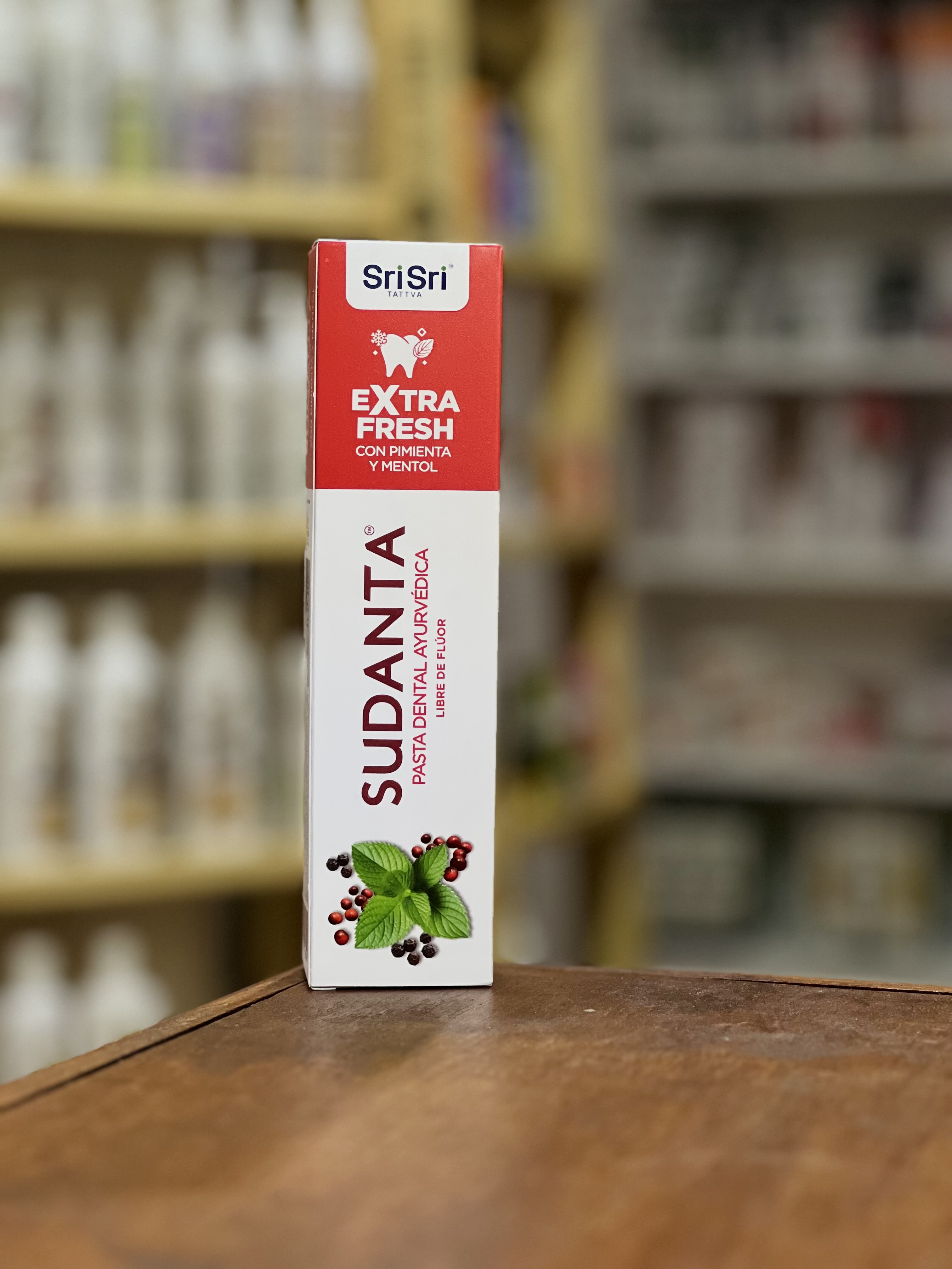 Sudanta con Pimienta y Mentol x 200g - Extra Fresh - Pasta Dental Ayurvedica Libre de Fluor