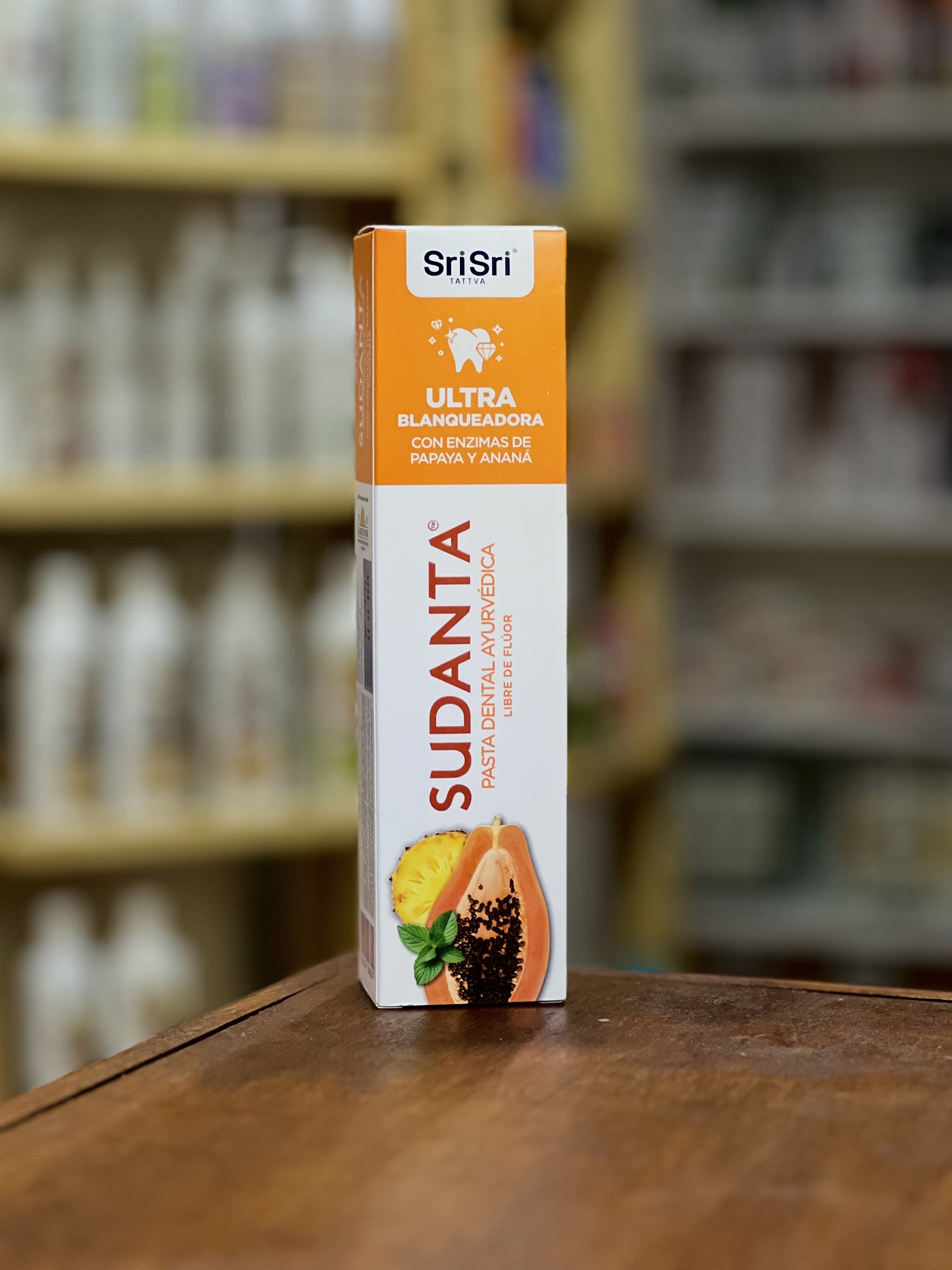 Sudanta Ultra Blanqueadora x 200g - Con Papaya y Anana - Pasta Dental Ayurvedica Libre de Fluor