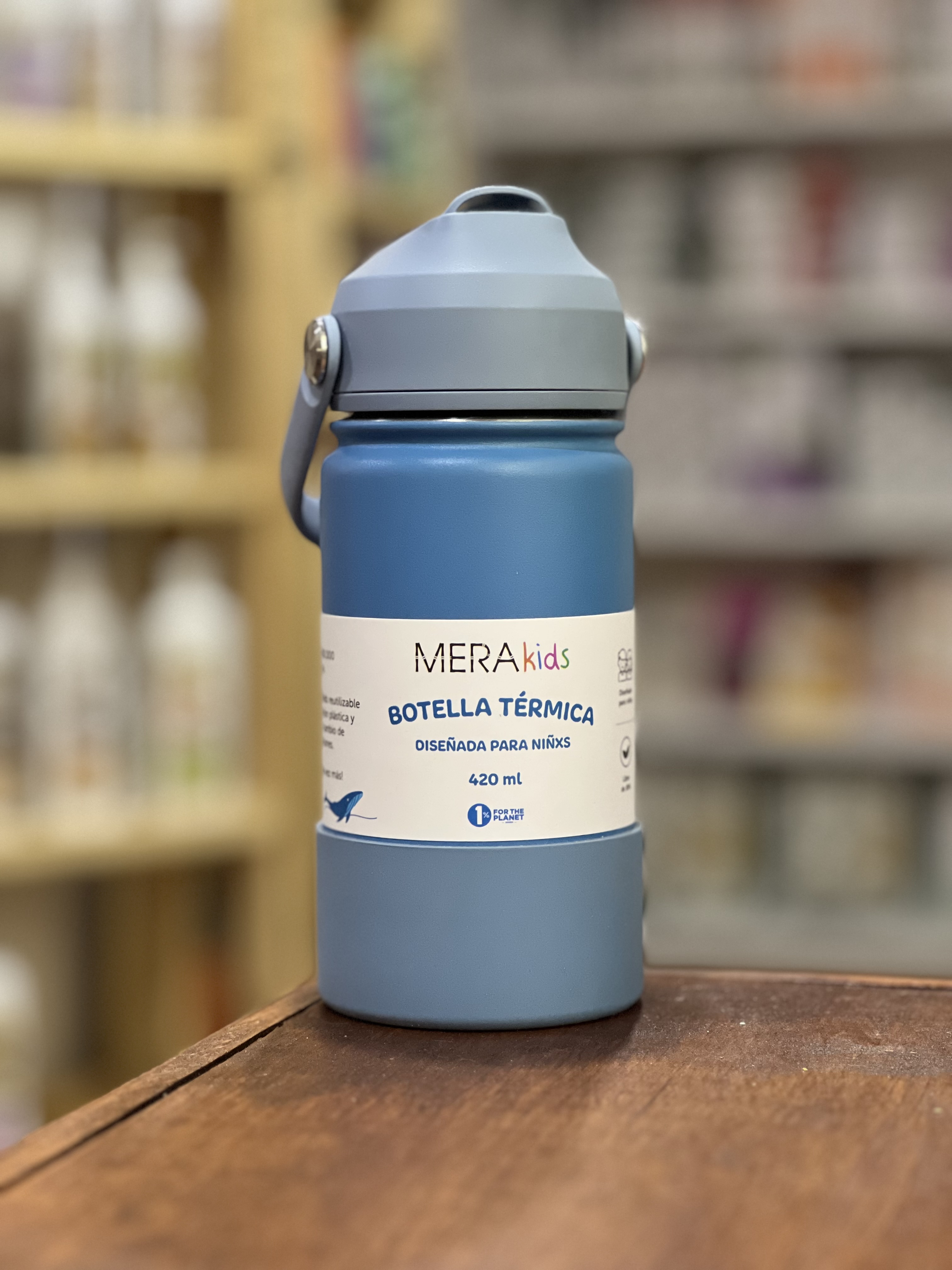 Botella Termica Reutilizable para Ninos - MeraKIDS Color AZUL x 420ml