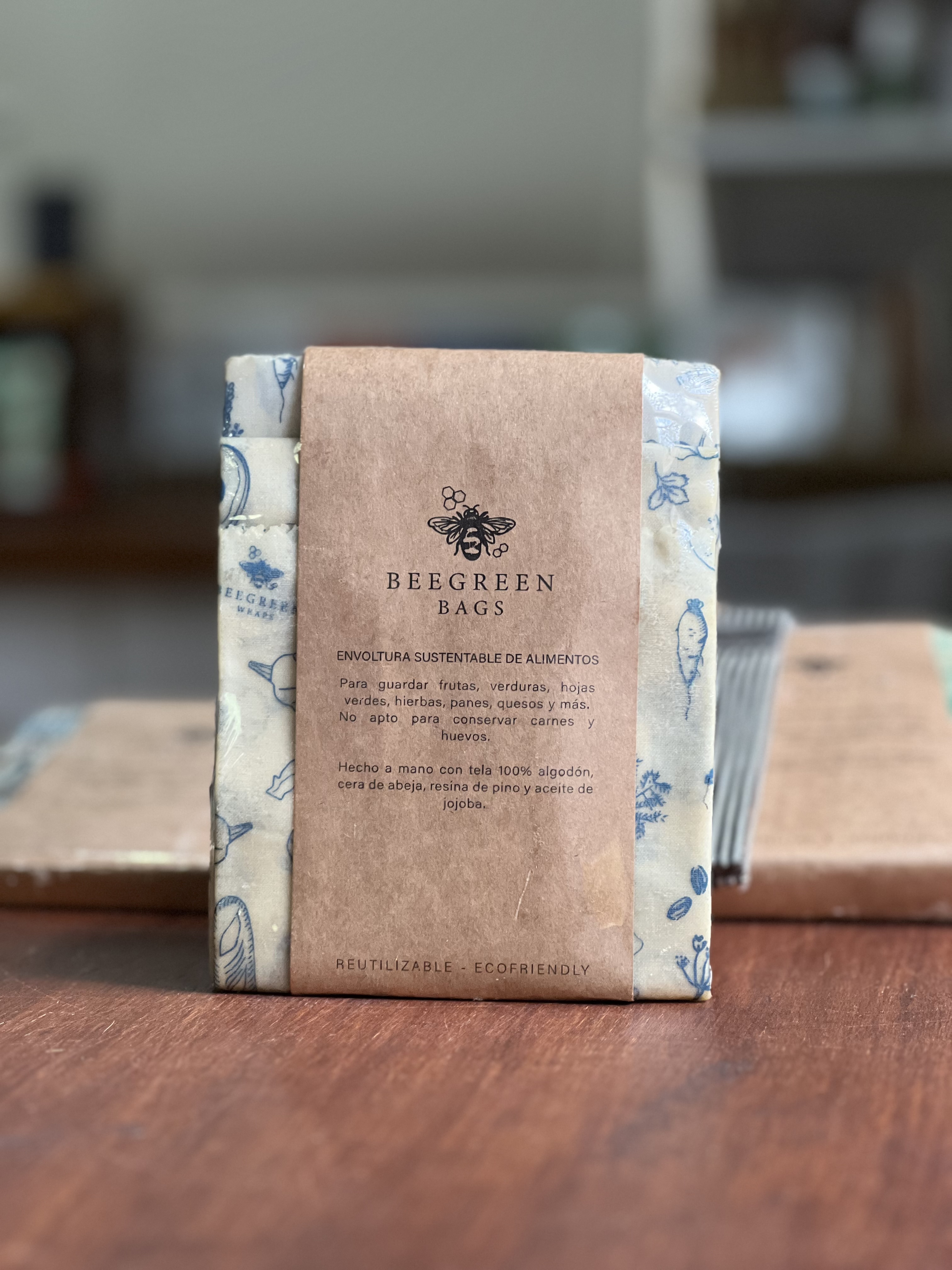 BAGS Pack x 3  (Envoltura Sustentable de Alimentos. Hechos a mano con tela 100% algodon, cera de abe