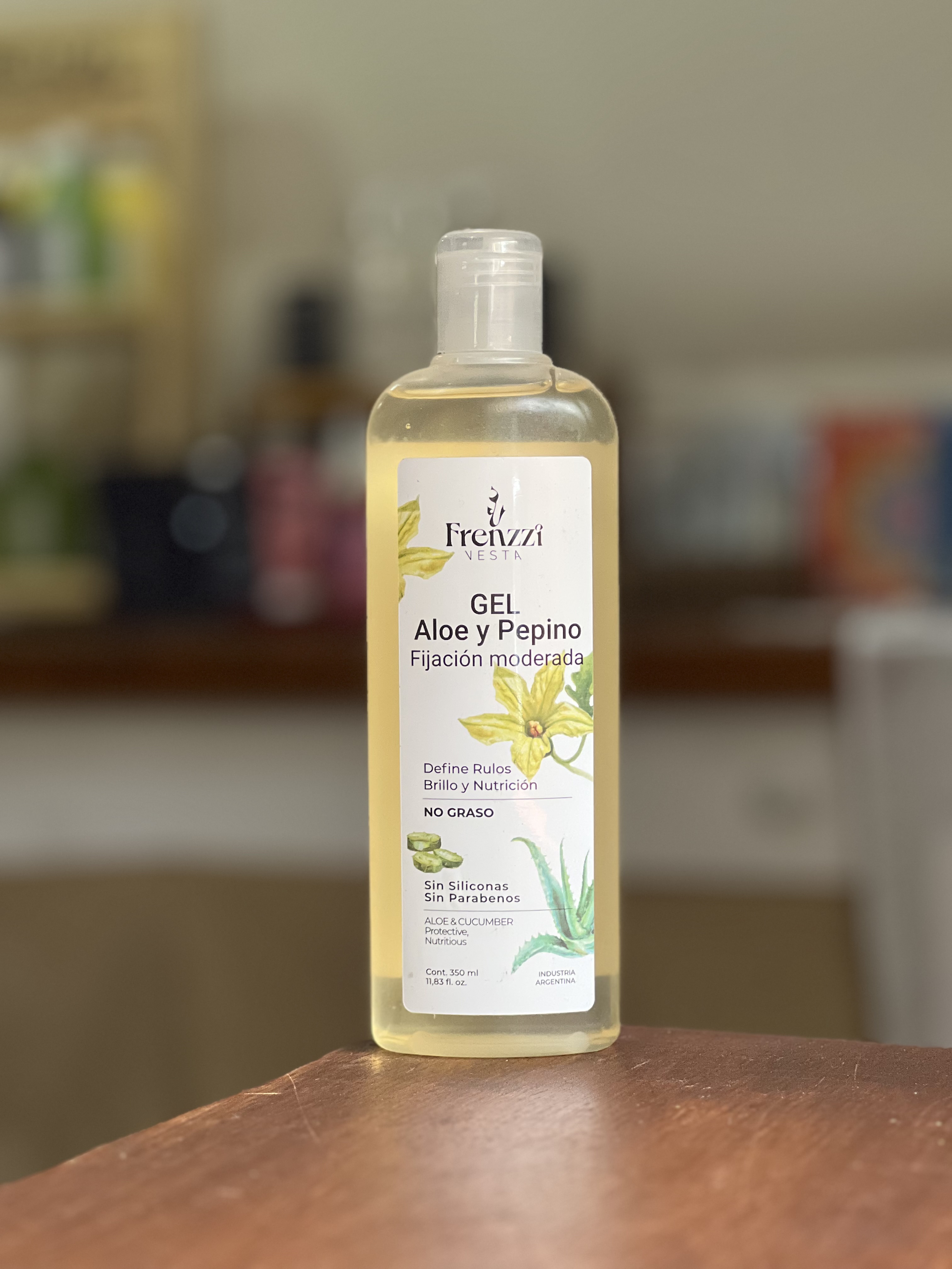 Gel de Aloe y Pepino x 350ml (Define Rulos, Brillo y Nutricion, No Graso, Sin Siliconas, Sin Paraben