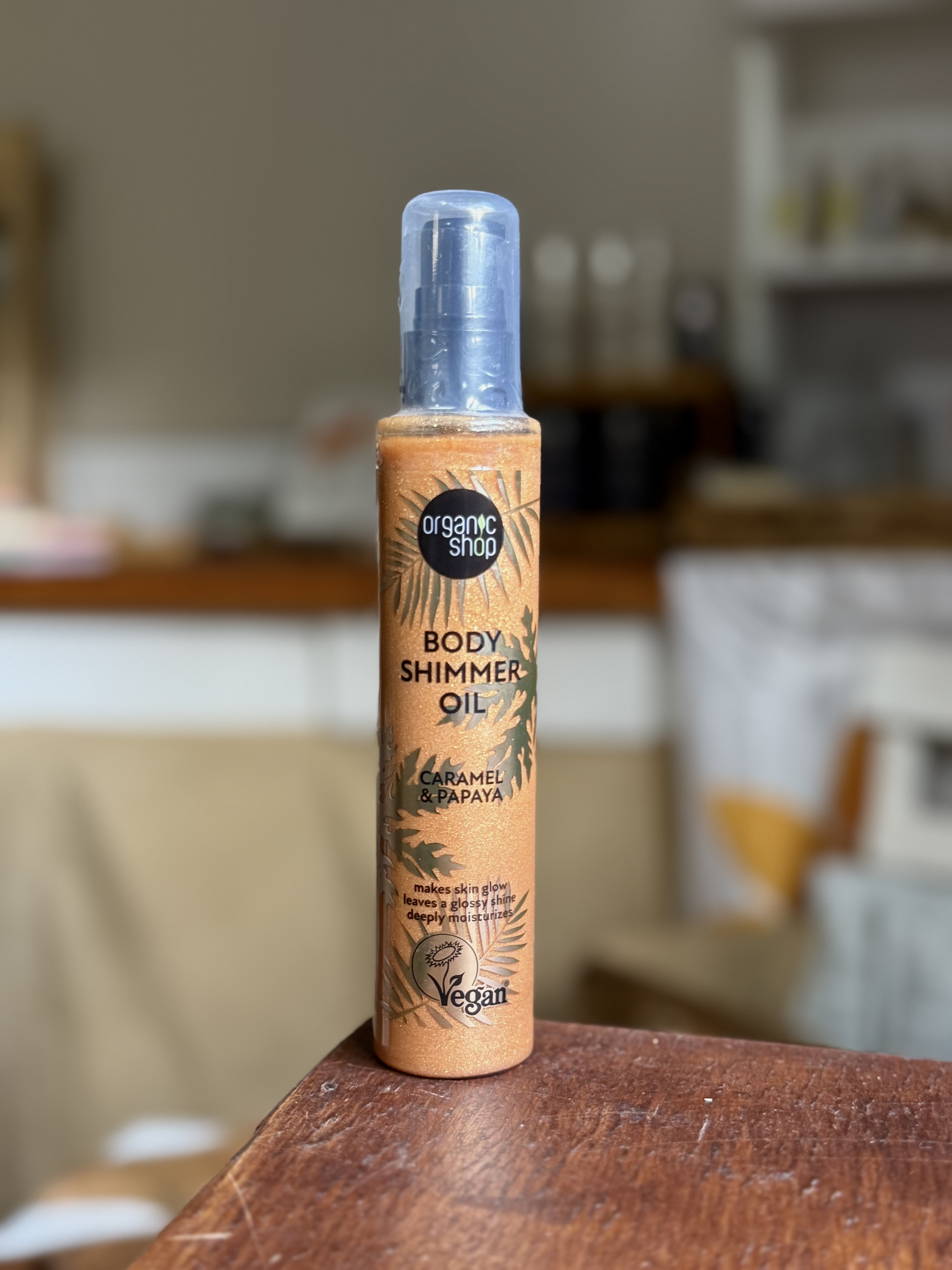 Aceite Brillo Corporal Caramelo y Papaya (Hace que la Piel Brille - Resalta el Bronceado - Hidrata P