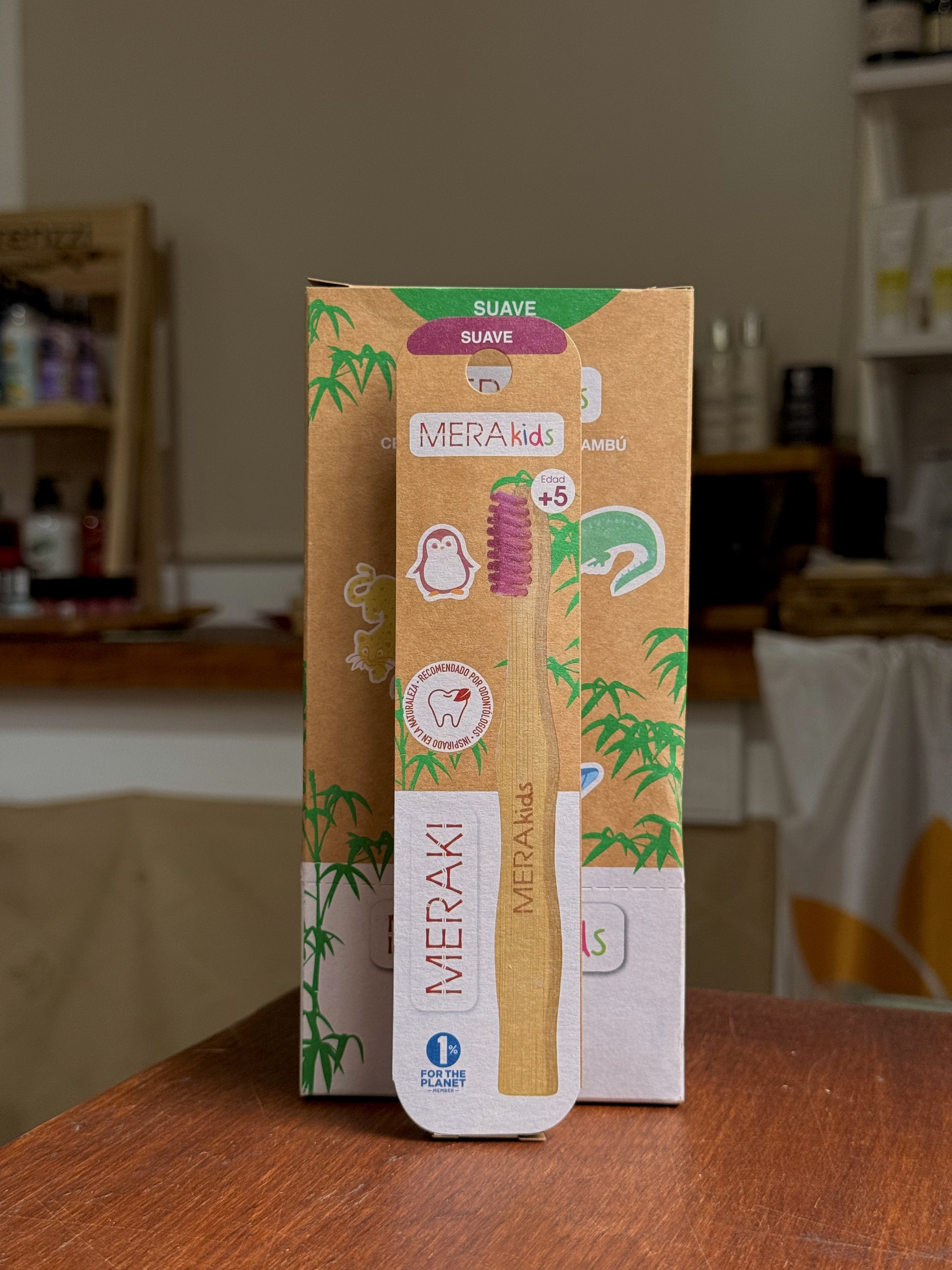 Cepillo de Dientes de Bambu MERAKI Kids por caja de 12 unidades
