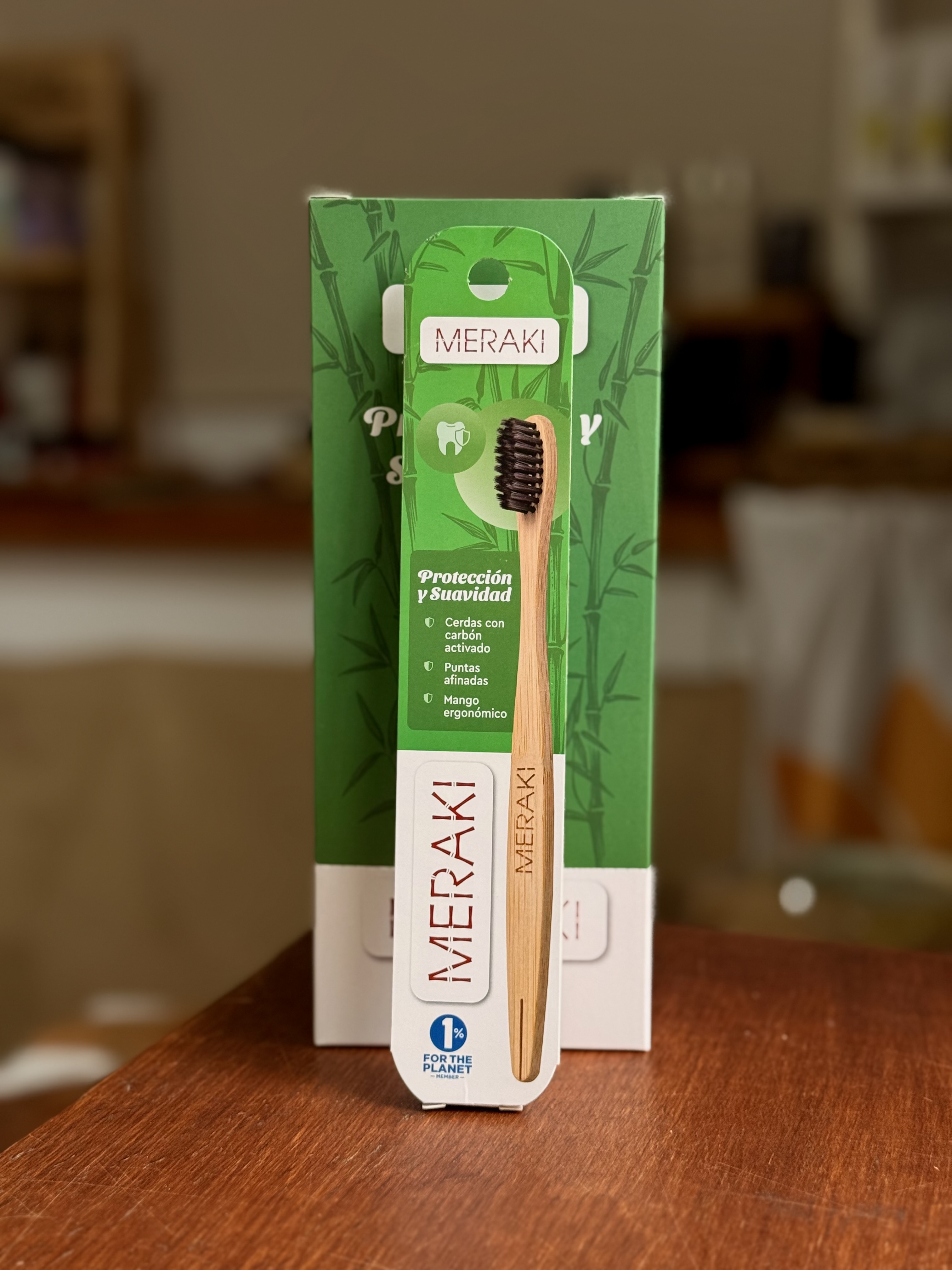 Cepillo de Dientes de Bambu MERAKI por caja de 12 unidades (Cerda Suave)