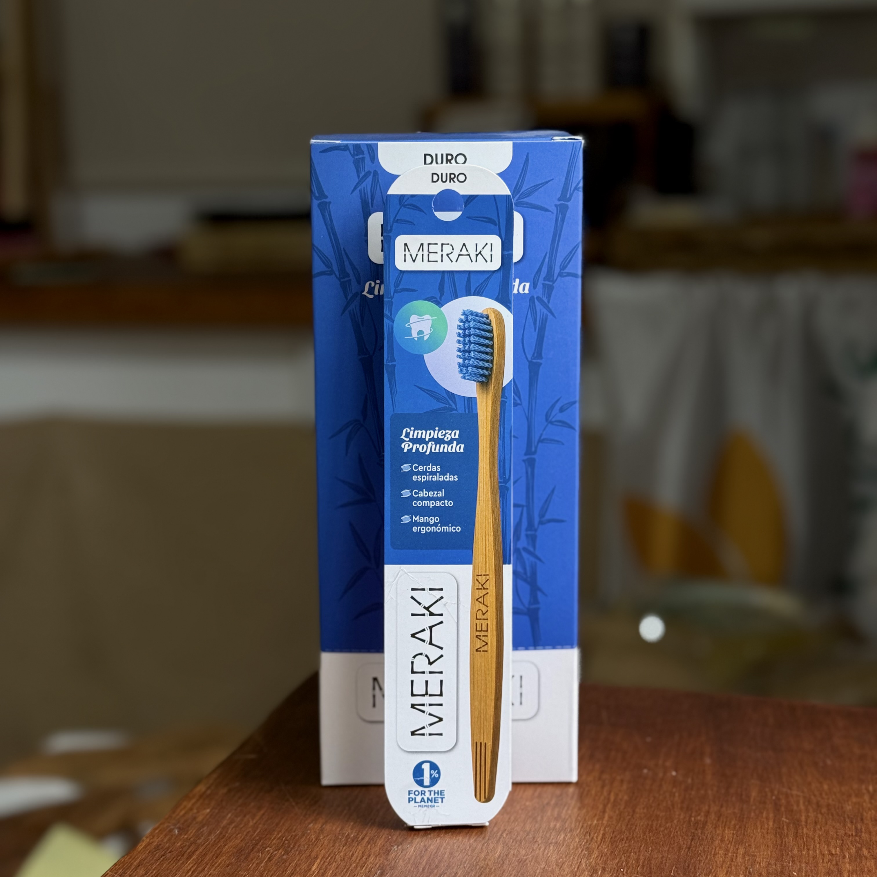 Cepillo de Dientes de Bambu MERAKI por caja de 12unidades (Cerda Dura)